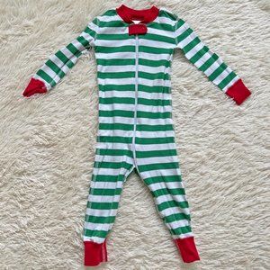 Hannah Andersson zip sleeper pajamas: Christmas stripe, 2T